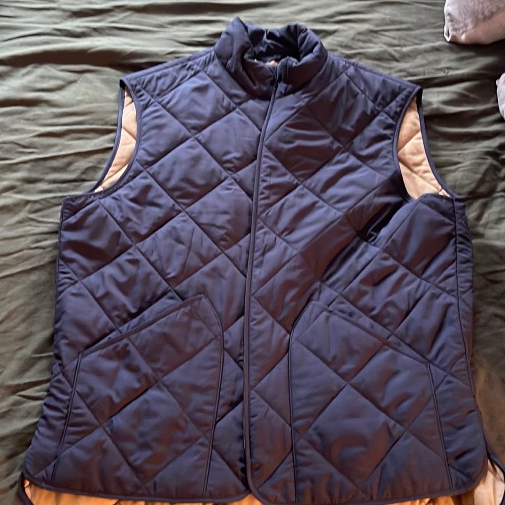 J Crew blue quilted vest / large